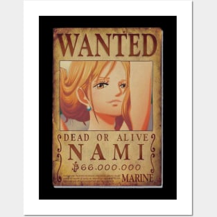 Nami Wanted Poster - 66 Million berries - One Piece Wanted Poster Posters and Art